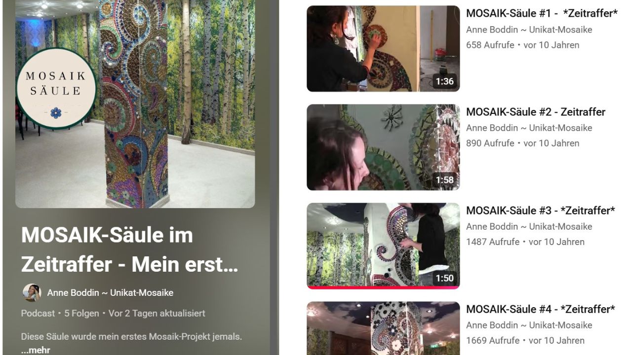 ANNE BODDIN Mosaik-Säule Zeitraffer Playlist
